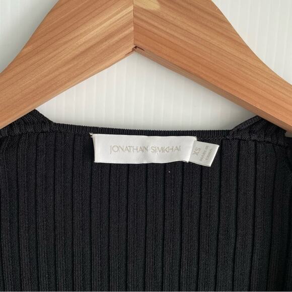 Jonathan Simkhai Esperanza compact cutout shawl dress ribbed stretch fit size XS - Picture 4 of 13